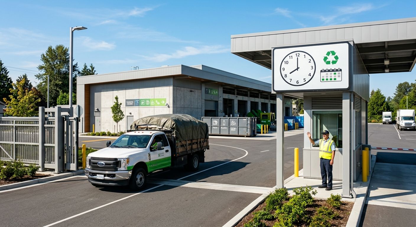 Vancouver South Transfer Station entrance with clear hours